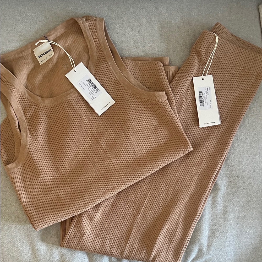Zulu & Zephyr Signature Ribbed Knit Tank and Pant Set